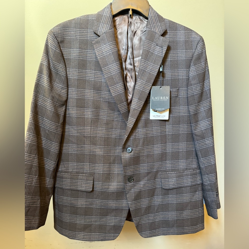 NWT Men’s Lauren Ralph Lauren Classic-Fit Ultraflex Stretch Patterned Blazer 44S - Picture 3 of 16